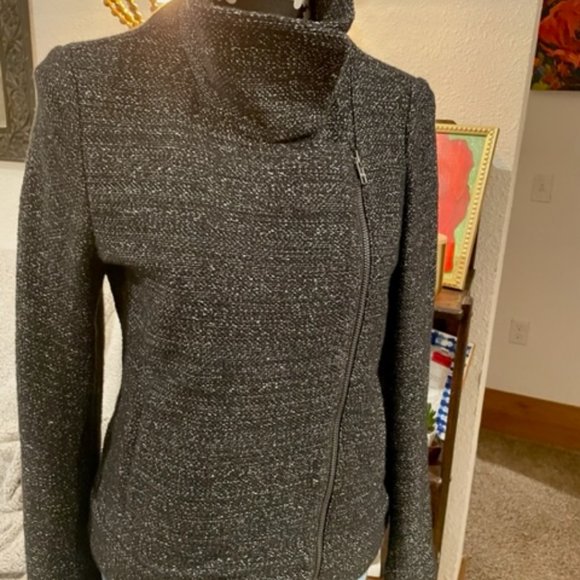 LOFT Asymmetrical Tweed Moto Jacket - Picture 2 of 5